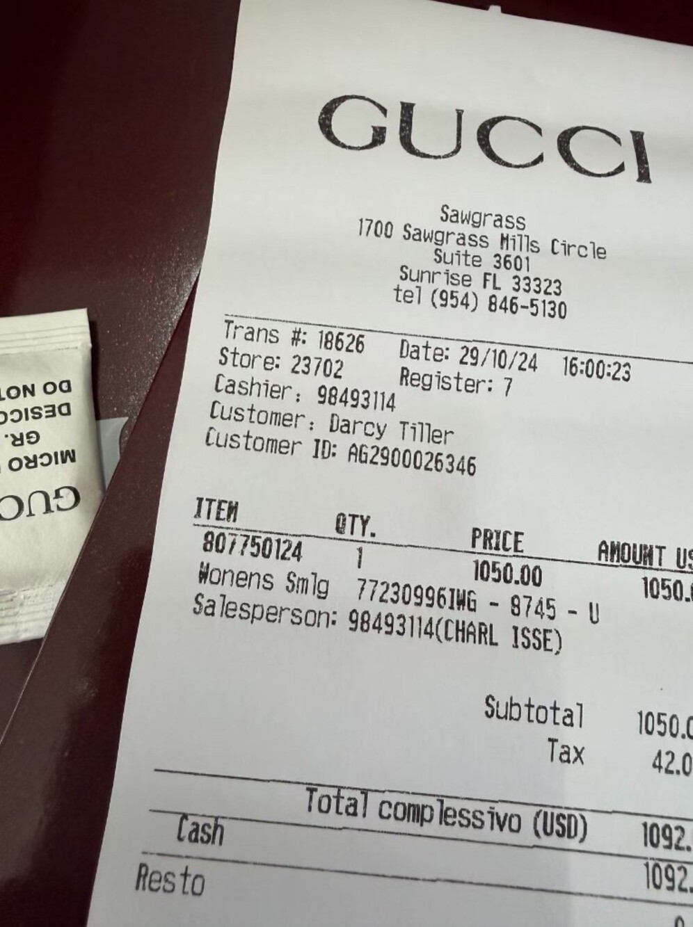 Gucci Beige GG Supreme Ophidia wallet on chain - Picture 16 of 16